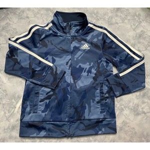 Adidas Boy Girl Blue Camo Camouflage Full Zip Track Jacket, Size 4T